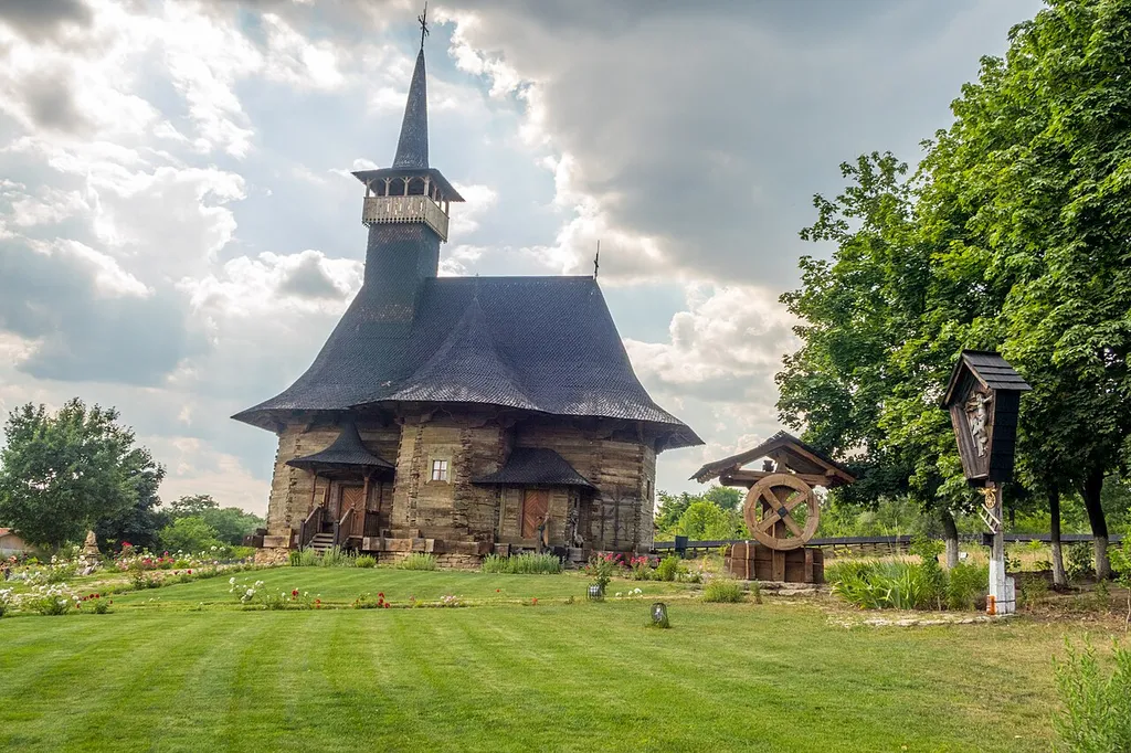 Image of the museal complex of "Wooden church of Hirișeni", located in the Village museum of Chișinău.
