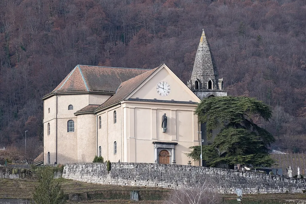 L'église de Vouvry en décembre 2023.