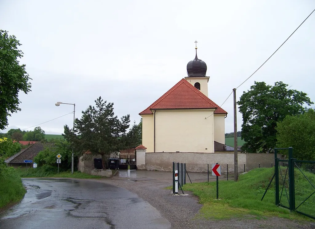 Bystřice-Nesvačily, Benešov District, Central Bohemian Region, the Czech Republic. Holy Cross church.
