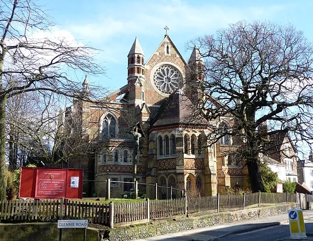 St Peter's parish church, Leigham Court Road, Streatham, London SW16, seen from the west. Designed by RW Drew and built in 1870–71.