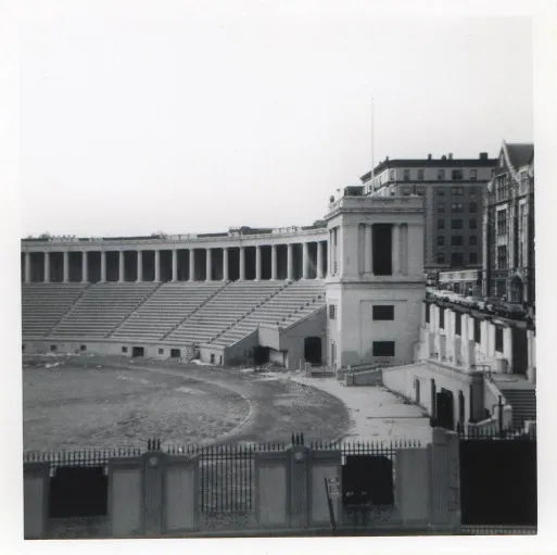 I took this photo is September 1973, just days before the demolition of Lewisohn Stadium began. The North Academic Center stands of the site today.