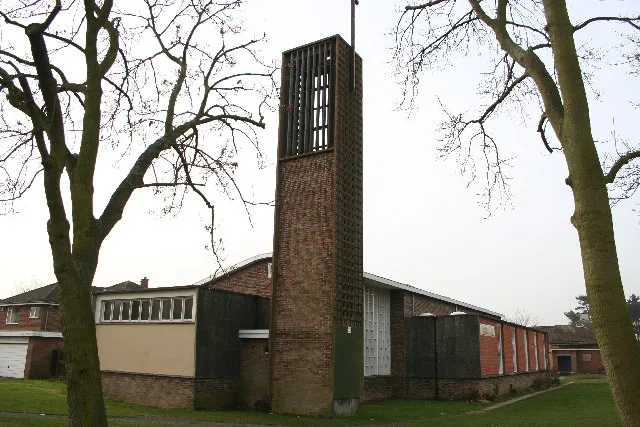 St Mark's parish church, Laceby Road, Nunsthorpe, Grimsby, Lincolnshire. Designed by E Vernon Royle and built 1959–61.