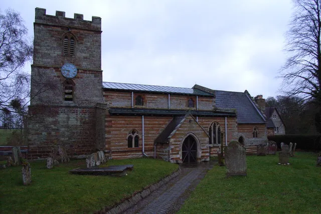 St Michael's, Bradden. A rather stripy church.