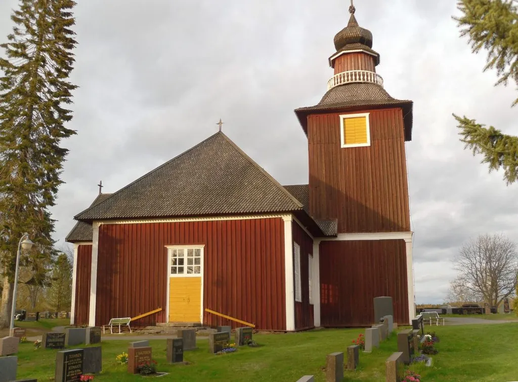 Pomarkku Old Church in Pomarkku, Finland.