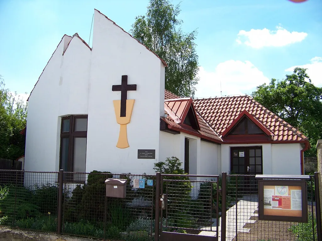 Hostivice, Prague-West District, Central Bohemian Region, the Czech Republic. K Nádraží 41, a church of Czechoslovak Hussite Church.