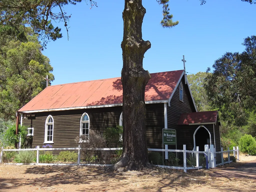 The heritage listed St Barnabas Anglican Church, Greenbushes, Western Australia.