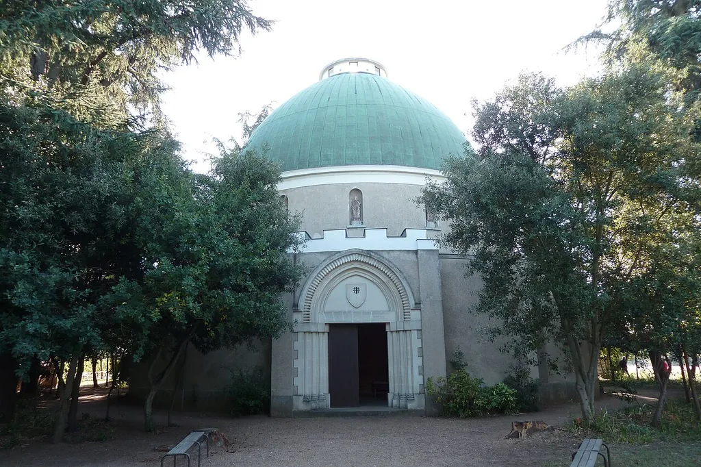 Replica of the Church of the Holy Sepulchre in the town of Angers, Maine-et-Loire, Pays de la Loire, France. Built from 1931 to 1935.