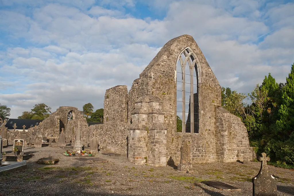 South-east view of Ballinrobe Priory in the morning sun.