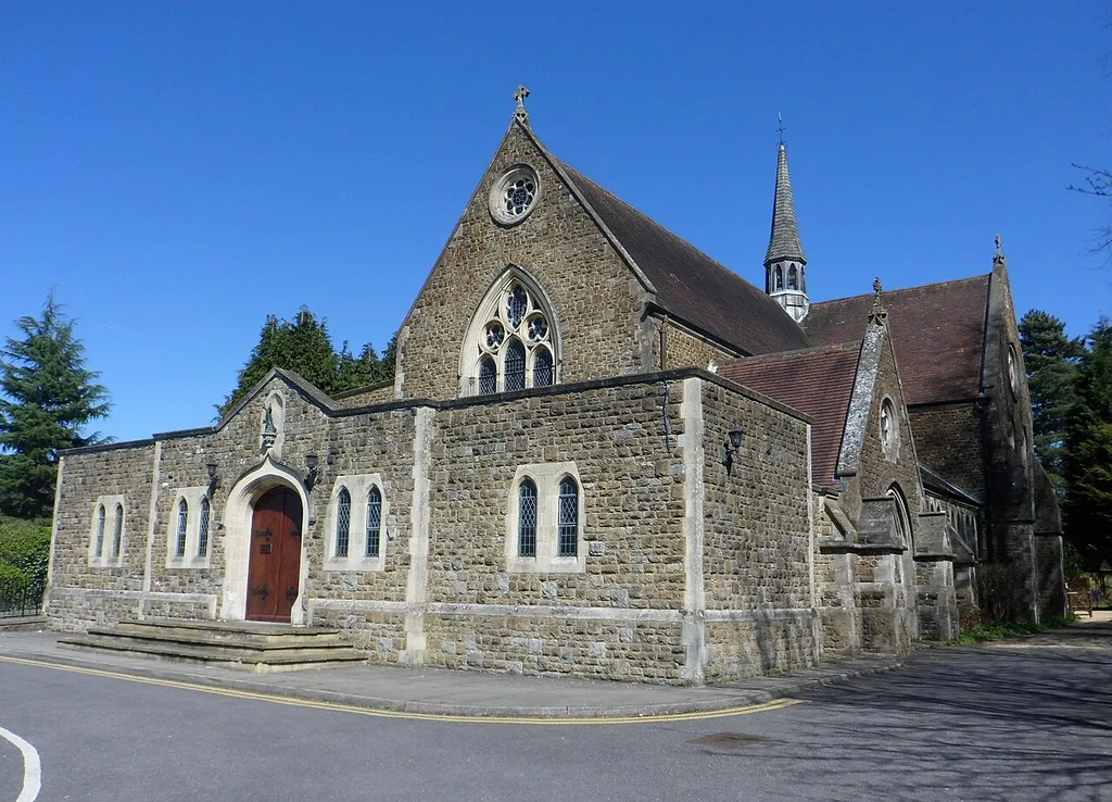 Church of the Sacred Heart, Essendene Road, Caterham, Tandridge District, Surrey, England. Listed at Grade II by English Heritage (NHLE Code 1294941)