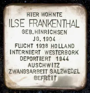 Stolperstein dedicated to Ilse Frankenthal