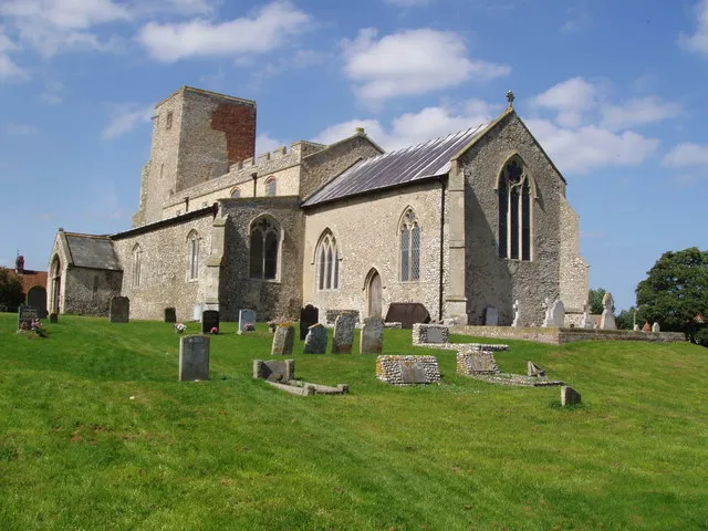 Morston Church. On high ground overlooking the North Sea, Morston is one many imposing churches in North Norfolk. All Saints dates back to the 12th century and has always served the fishing community of the nearby tiny village. Sir Alfred Munnings loved the church and he was painting it on 3rd December 1939, the day war was declared. Today, Morston is place to go for fishing expeditions and boat trips to see the seals.
