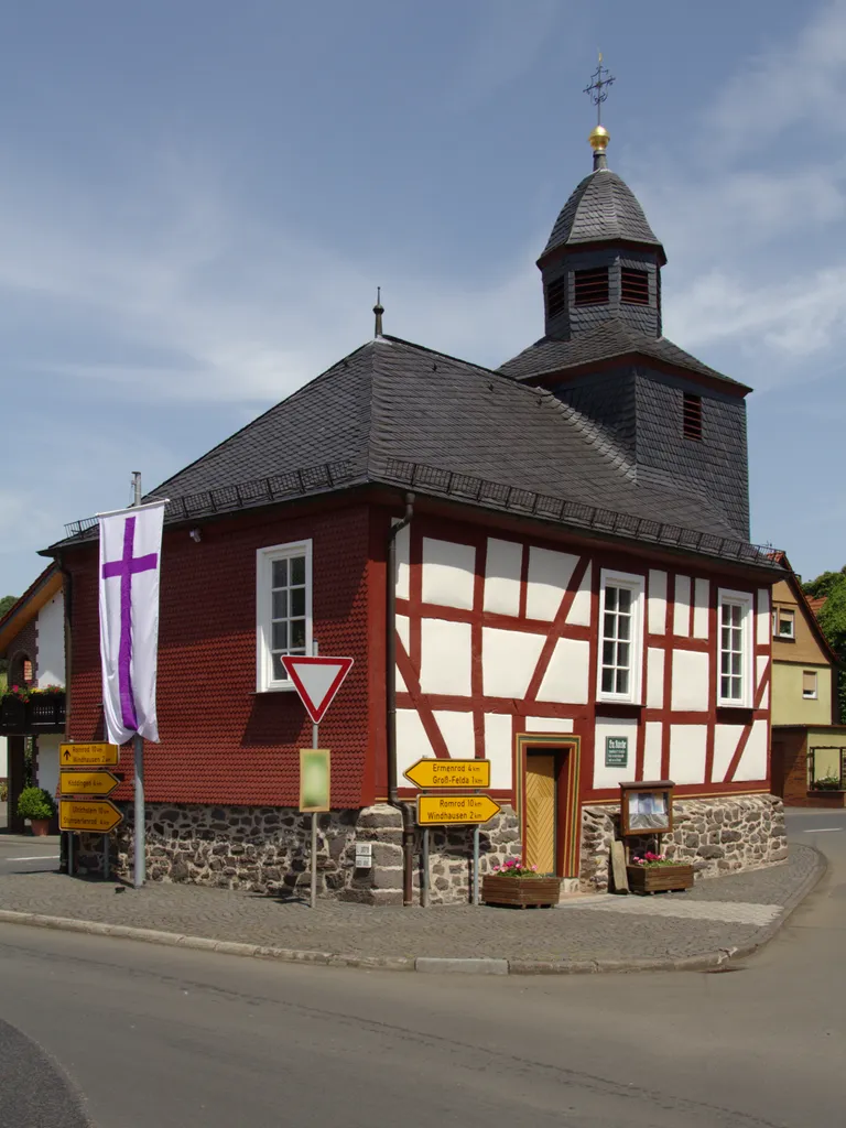 Half-timbered Church (potestant) in Kestrich, Feldatal, Hesse, Germany