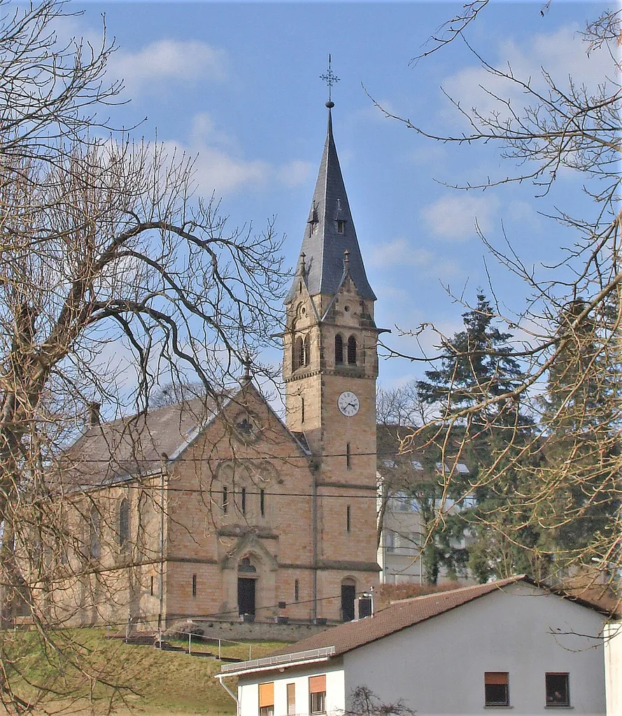 église de Karlsbrunn, Ortsteil de Großrosseln en Sarre (Saarland).