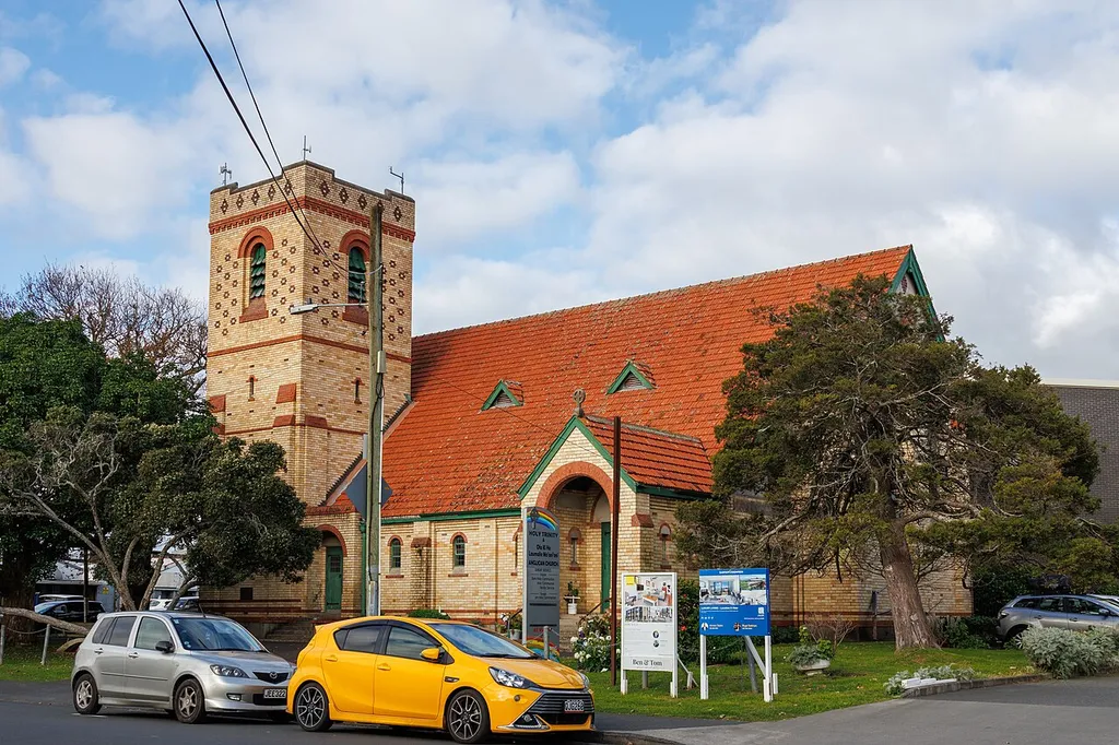 Holy Trinity Anglican Church in Ōtāhuhu, Auckland, viewed from the west.