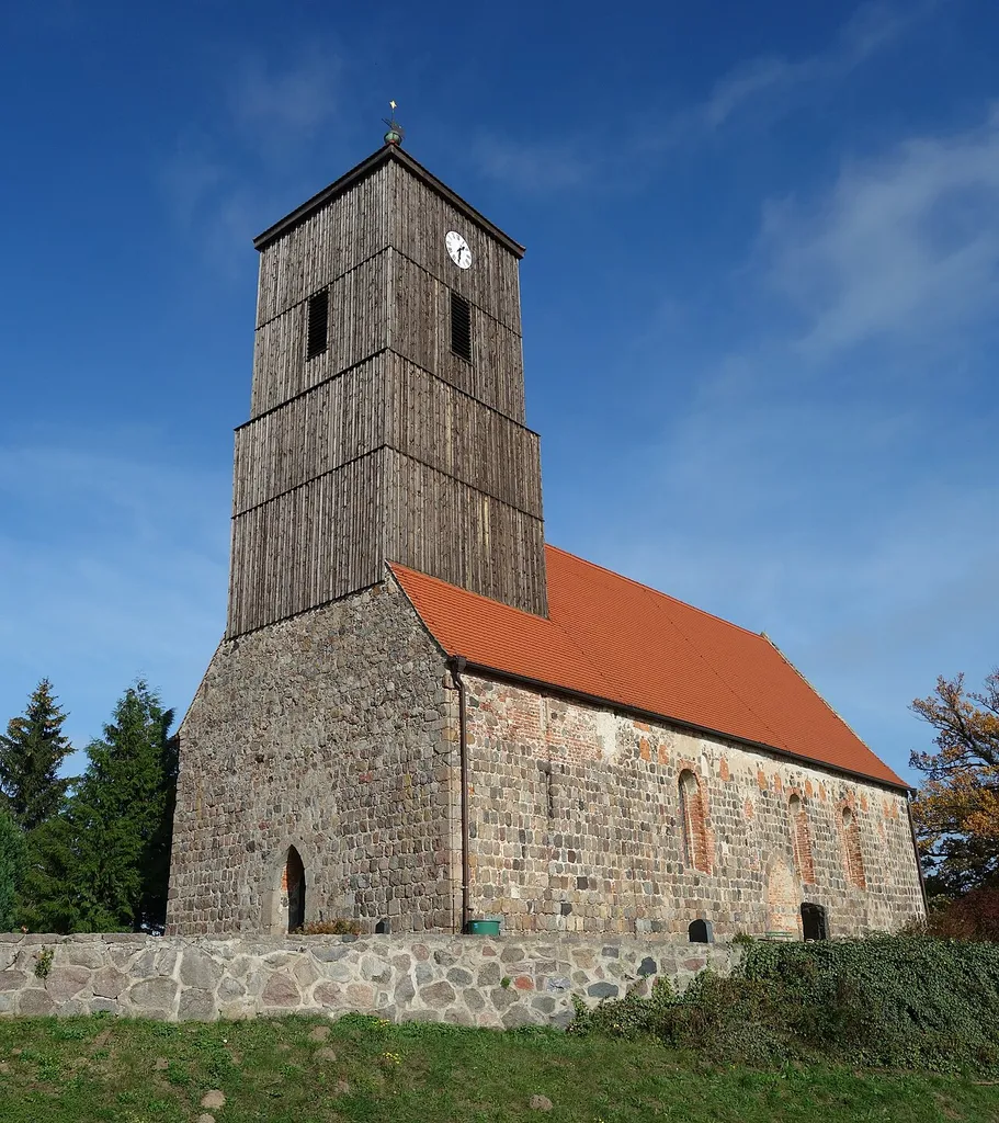 South-western view of church in Klaushagen, Boitzenburger Land municipality, Uckermark district, Brandenburg state, Germany