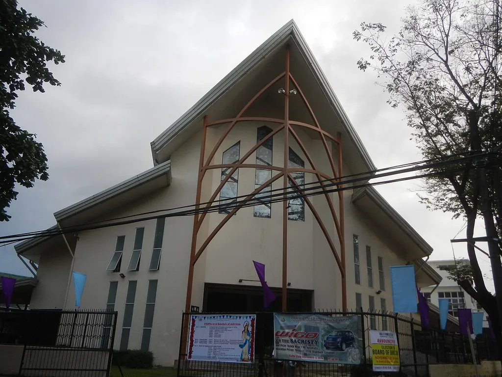 Immaculate Conception Parish Church (Provident Villages, Marikina City) Saint Mary Avenue Under the San Jose Manggawa Parish Church (Chorillo, Barangka, Marikina City) Solemnly Dedicated April 7, 2008 and finally on May 1, 2013 Vicariate of Our Lady of the Abandoned Roman Catholic Diocese of Antipolo List of landmarks and attractions of Marikina List of barangays of Metro Manila, Barangays of Marikina City Barangays Jesus Dela Peña 14°38'0"N 121°5'27"E Provident Villages 14°37'49"N 121°5'19"E of Tañong, 14°38'4"N 121°5'15"E Marikina City along A. Bonifacio Avenue 14°38'1"N 121°5'7"E Andres Bonifacio Avenue corner Sumulong Highway connected by Marikina Bridge 14°38'9"N 121°5'35"E Load Limit 20 metric tons K0014+970 K0014+942 K0014+842 I Love Marikina City Welcome Arch (Santo Nino - Jesus de la Pena, Markikina River, A. Bonifacio Avenue) (Notes: Great thanks to the Sacristan who, with great kindness opened all the lights of the Parish Church for this photography by Judge Florentino Floro, the owner, to repeat, Donor Florentino Floro of all these photos hereby donate gratuitously, freely and unconditionally all these photos to and for Wikimedia Commons, exclusively, for public use of the public domain, and again without any condition whatsoever).