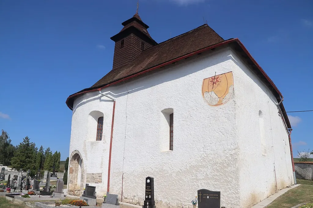 Overview of side of Church of Saint Mary Magdalene in Šebkovice, Třebíč District.