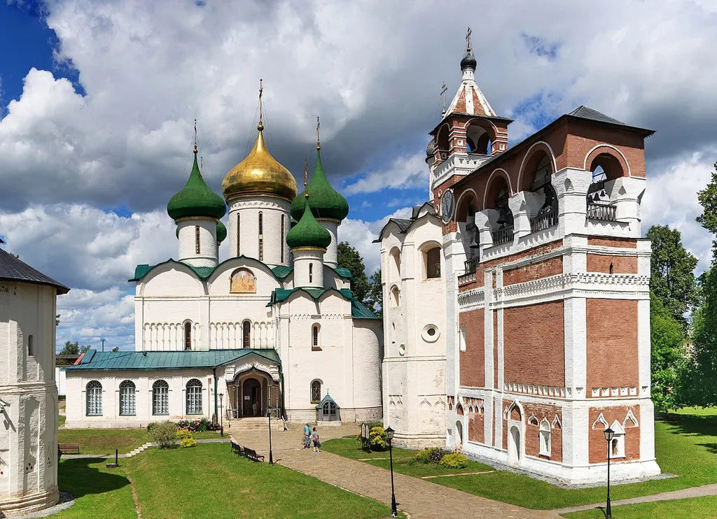 Transfiguration Cathedral and Zvonnitsa with Saint John Church, Spaso-Yevfimiyev Monastery, Suzdal, Vladimir Oblast, Russia