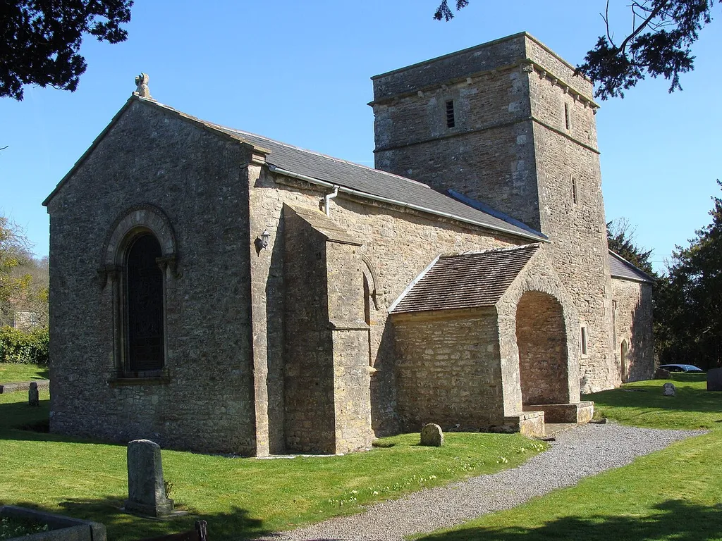 Parish church of the Blesséd Virgin Mary, Christon, Somerset, seen from the southwest