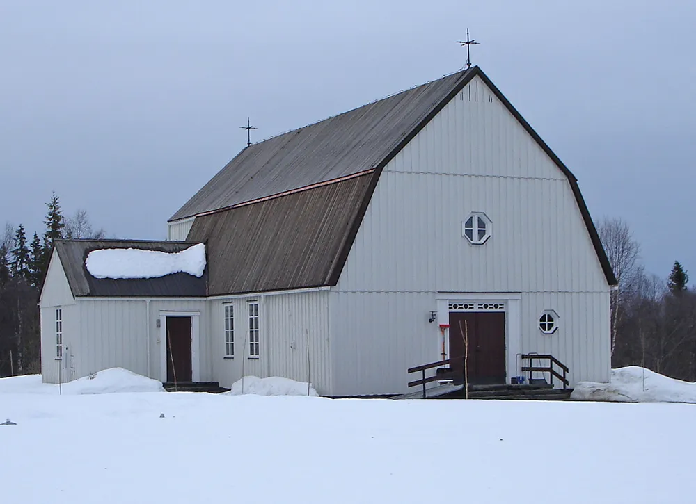 Saxnäs church in Vilhelmina lutheran parish in Västerbotten county, Sweden.