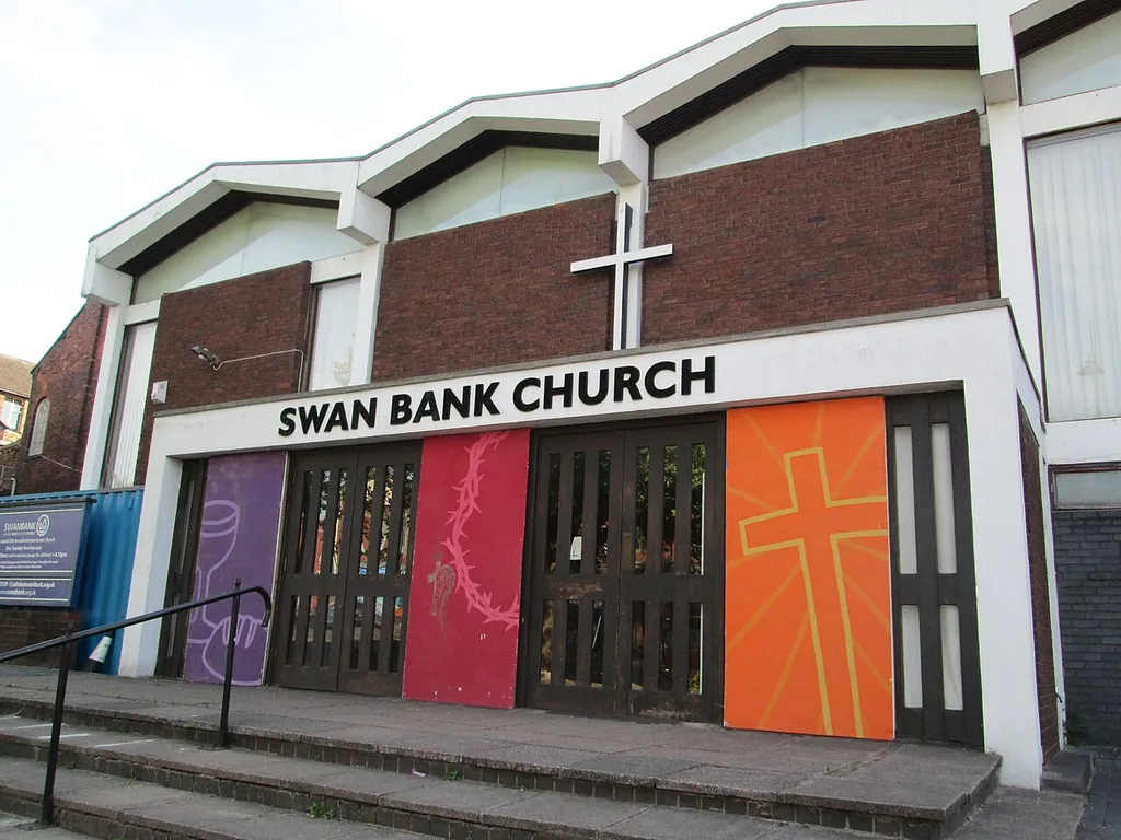Swan Bank Methodist Church, in Swan Square, Burslem, Stoke-on-Trent
