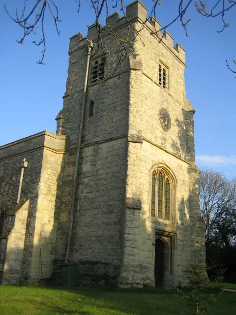 West tower of the parish church of St Mary the Virgin, East Claydon, Buckinghamshire, seen from the northwest