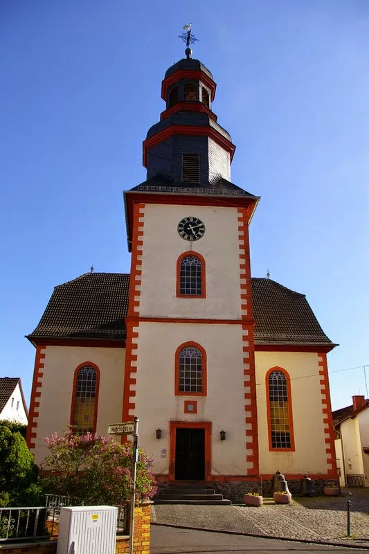 Evangelische Kirche Rupppertsburg, Laubach, Landkreis Gießen, Hessen, Deutschland