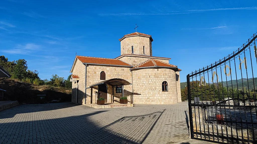 The St. Nicholas Church in the village of Gorno Lakočerej, Ohrid Municipality.