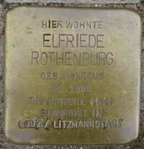 Stolperstein dedicated to Elfriede Rothenburg