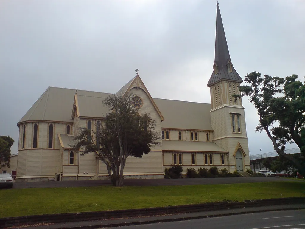 Church of the Holy Sepulchre, 71 Khyber Pass Road in Auckland, New Zealand. Looking southwest.