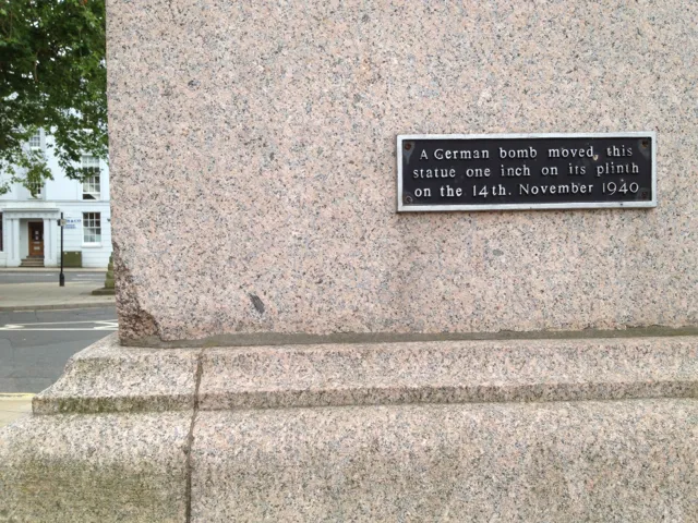 Plaque on Queen Victoria's statue near Leamington Town Hall