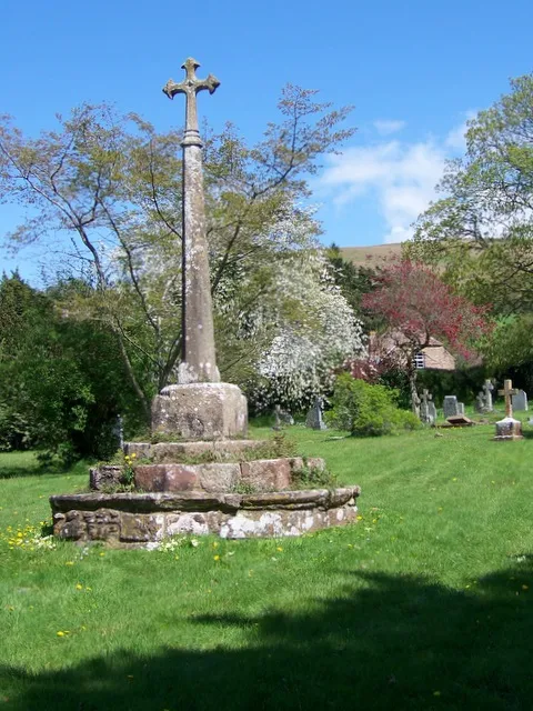 Stone cross in St George's parish churchyard, Bicknoller, Somerset