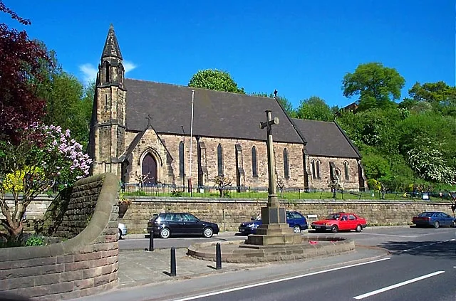 Holy Trinity parish church, Milford, Derbyshire: built in 1848 at a cost of £2,000. The War Memorial was built in 1926.