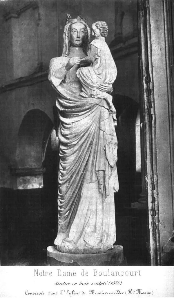 Statue de la Vierge provenant de l'abbaye de Boulancourt, maintenant conservée en l'église de Montier-en-Der.