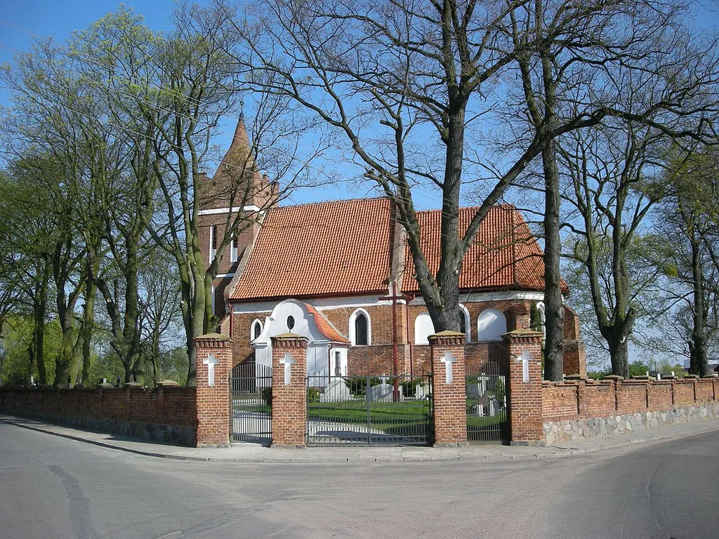 The church in Bobrowo, Poland.