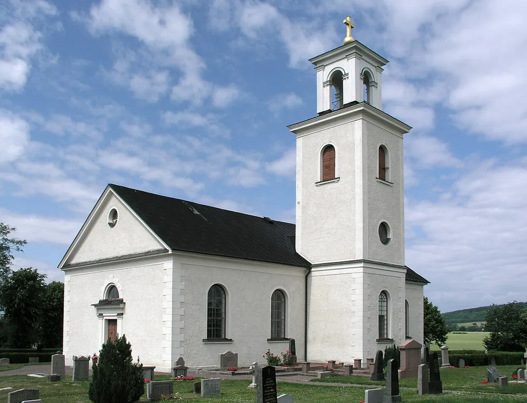 Västra Tollstads kyrka, Ödeshög, Linköpings stift, Östergötland, Sverige. Vy.