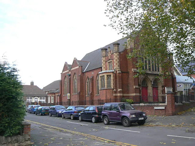 Lenton Methodist Church Typical brick and stone Methodist gothic architecture from 1914.