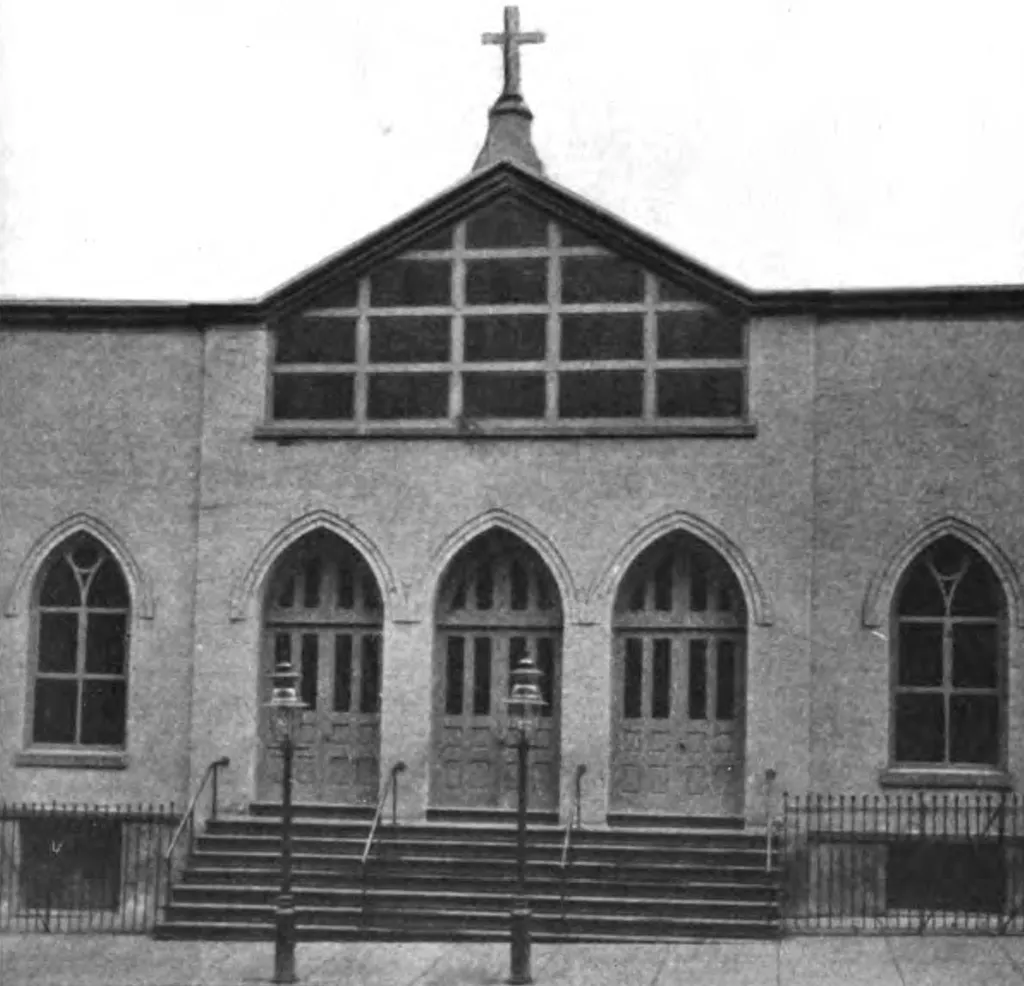 An image of Saint Matthew's Church taken from a 1914 publication entitled "The Catholic Church in the United States of America: Undertaken to Celebrate the Golden Jubilee of His Holiness, Pope Pius X, Volume 3." The image can be found on page 348.