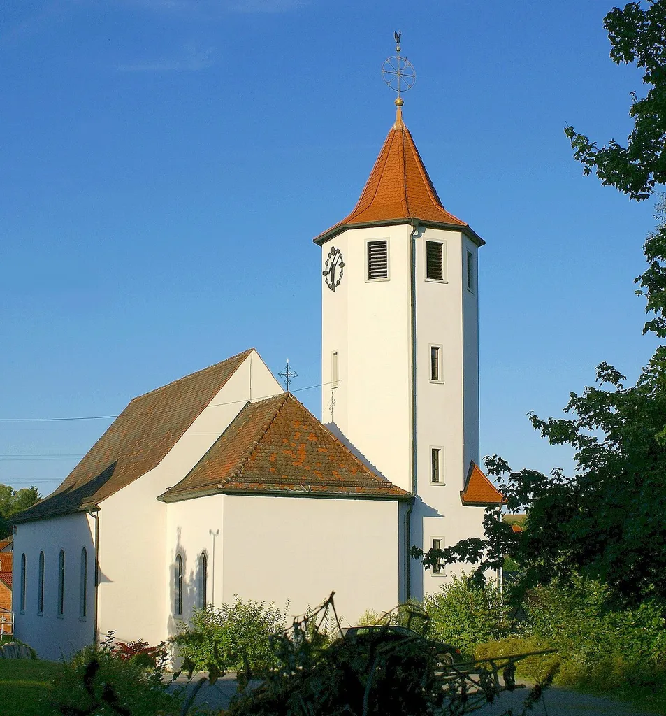 Catholic church St. Wendelin in Unterafferbach, a village that belongs to the community Markt Goldbach
