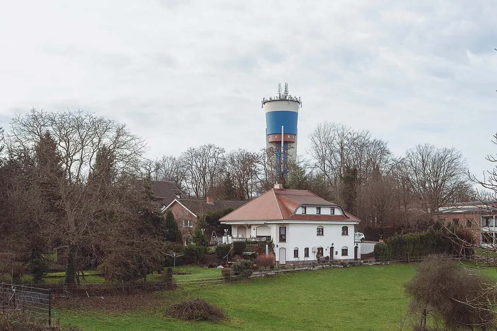 View to the water tower of Neuweiler (Sulzbach/Saar).