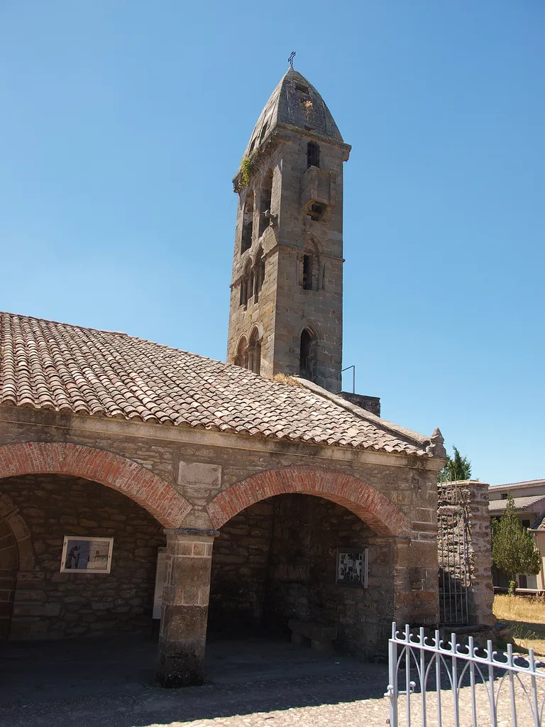 The tower of the Asuncion church, in the spanish town of Mombuey (province of Zamora)