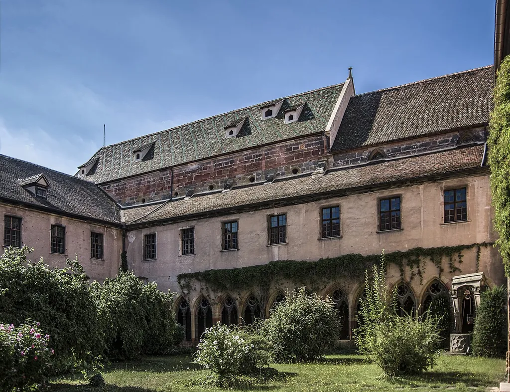 Cloister of the Unterlinden museum on place des Unterlinden in Colmar (Haut-Rhin, France).