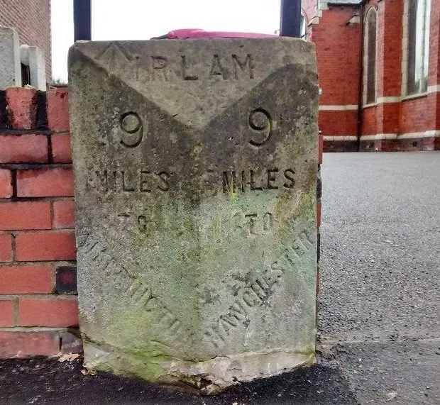 Old Milestone by the B5320, Liverpool Road, Irlam