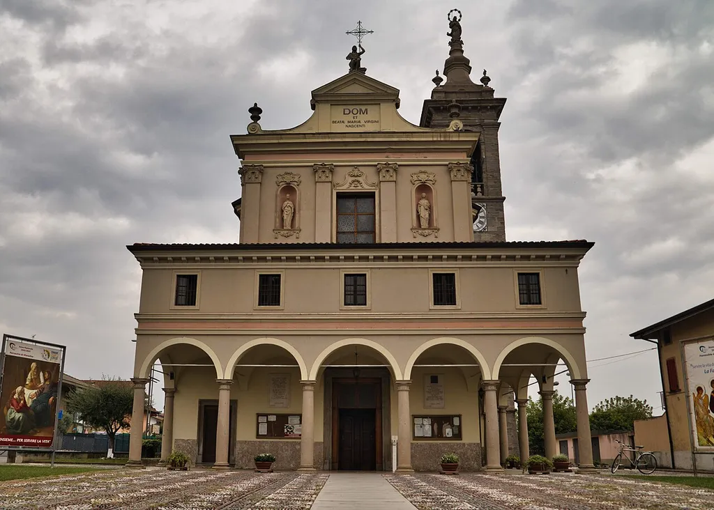 Chiesa della Natività di Maria Vergine. La Chiesa Parrocchiale di Sforzatica S. Maria d’Oleno. Via Santa Maria, 1, 24044 Dalmine BG, Italia.