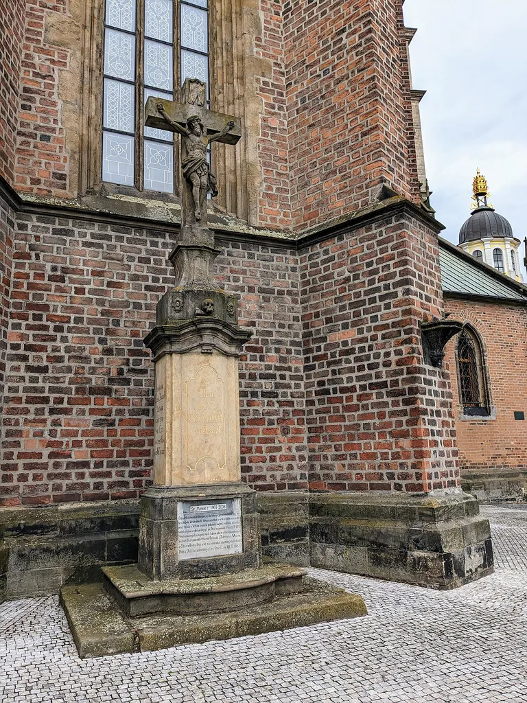 Cross in front of the Cathedral of the Holy Spirit on Velké náměstí in Hradec Králové