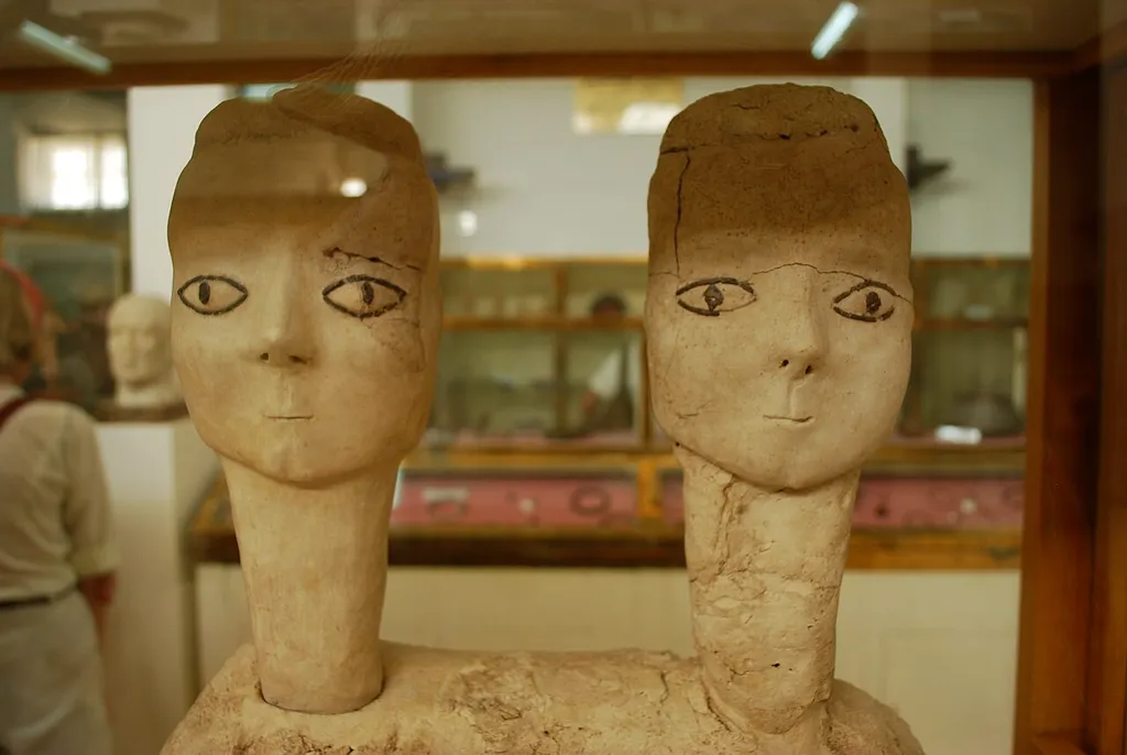 Les statues d'Ain Ghazal, au Musée archéologique de Jordanie (Citadelle d'Amman).