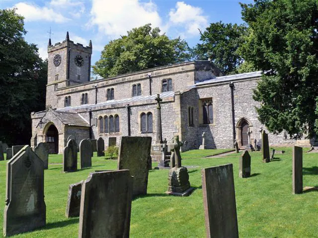 Great Longstone church, near to Great Longstone, Derbyshire, Great Britain. We were looking for Uncle Claude