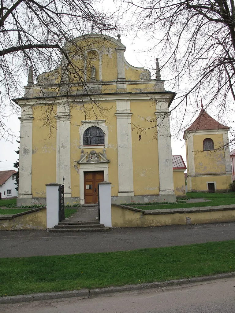 Church of Saint Bartholomew in Lovčice village, Hradec Králové District, Czech Republic.