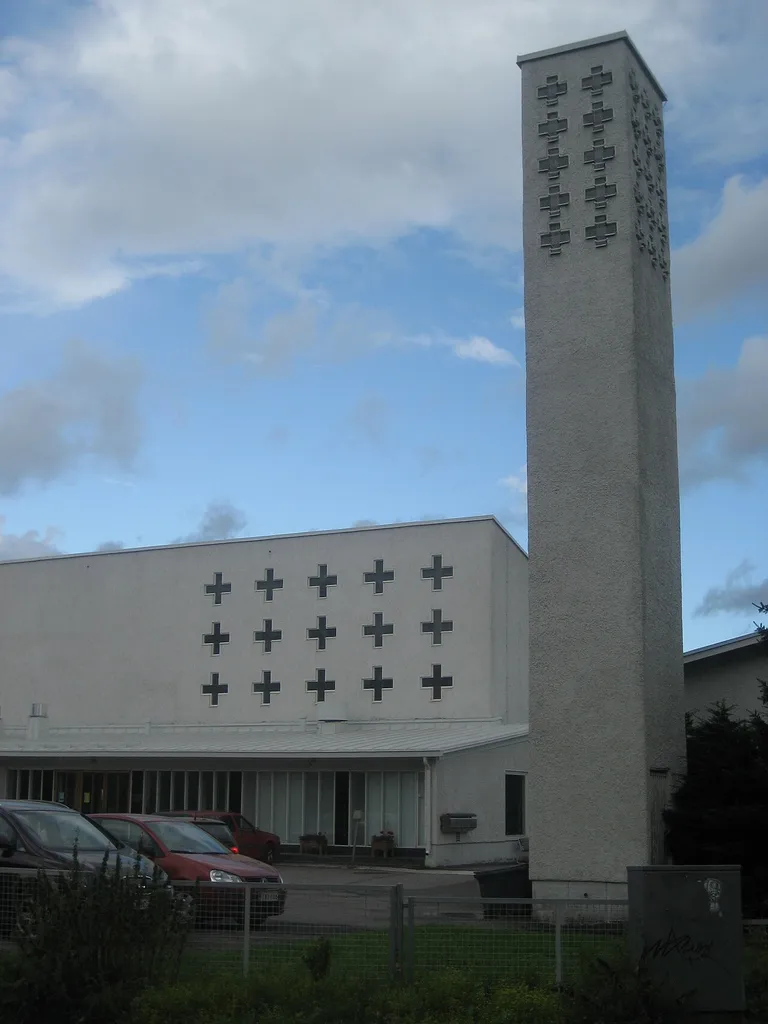 Tapanila Church, Helsinki, Finland. Built in 1956–1957. Architect: Pehr Björkvall.