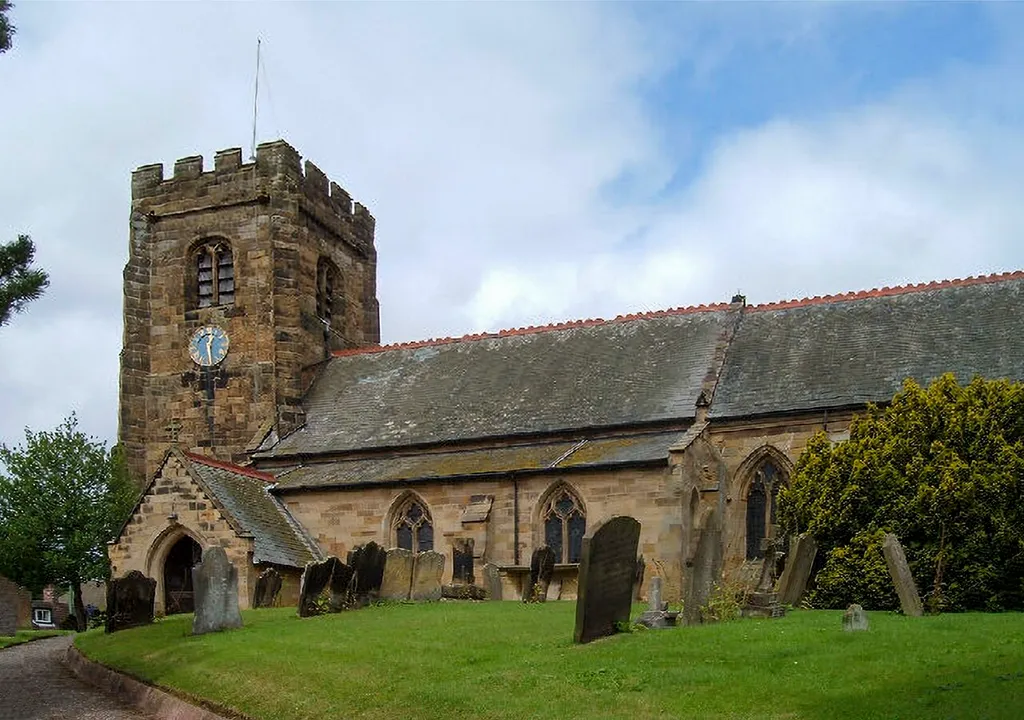 St John the Baptist's parish church, Kirby Wiske, North Yorkshire, seen from the southeast